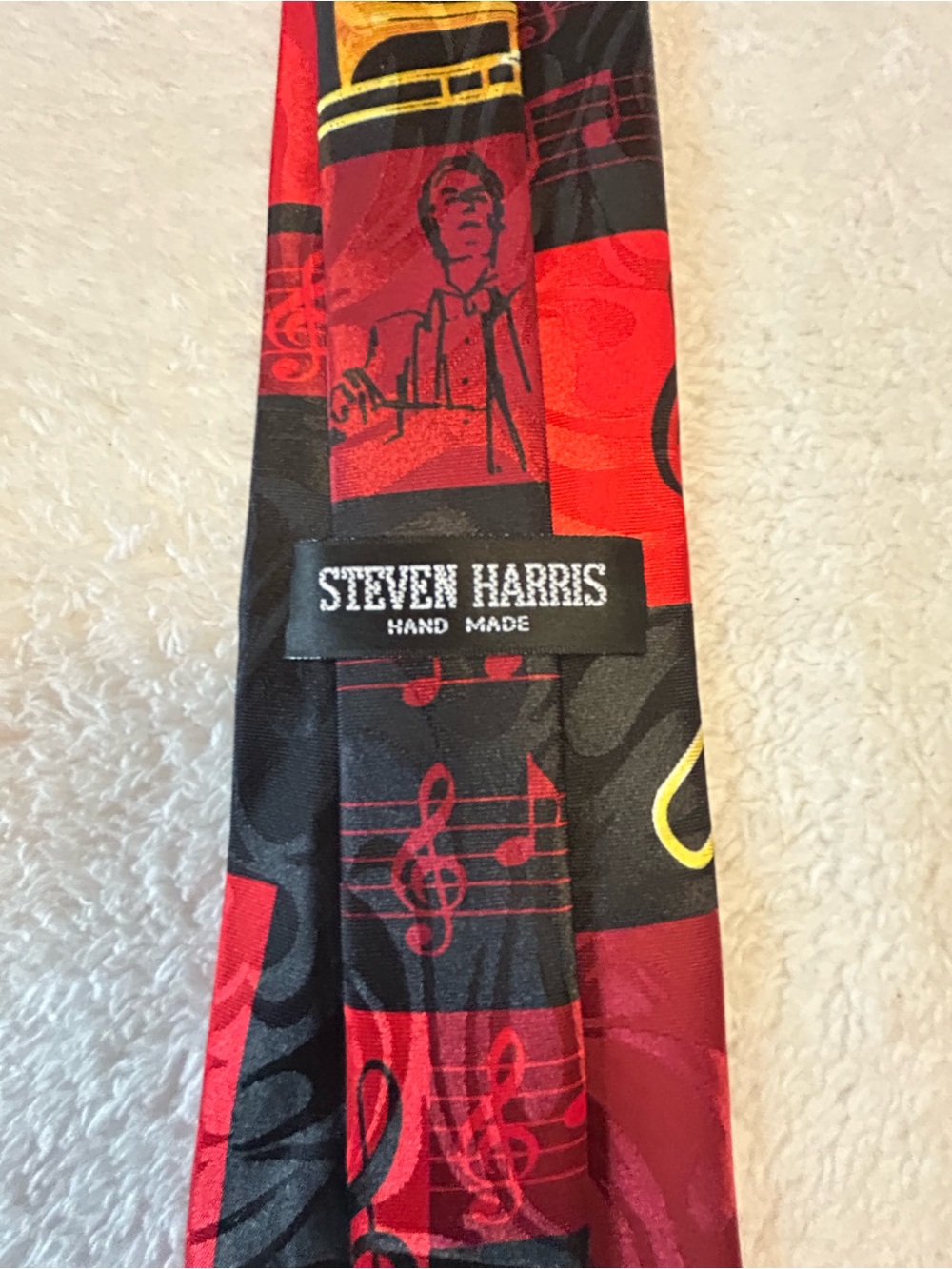 🎁3 for $30 - Musical Instruments Patterned Necktie - Picture 6 of 7